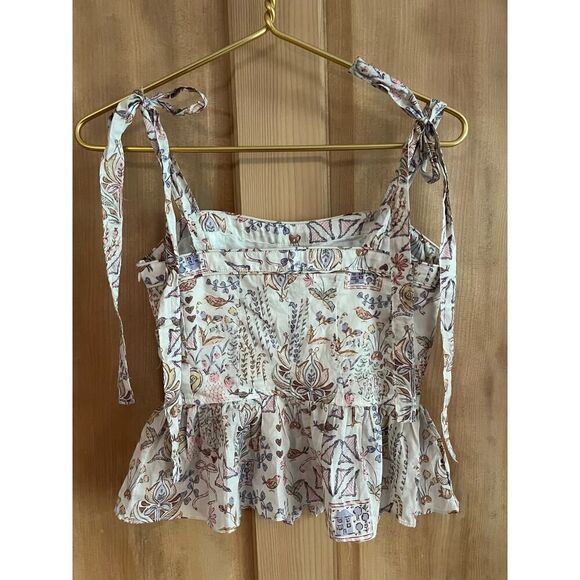 NWT Olivaceous garden party tank top size Med tie straps and ruffle waist - Picture 2 of 7